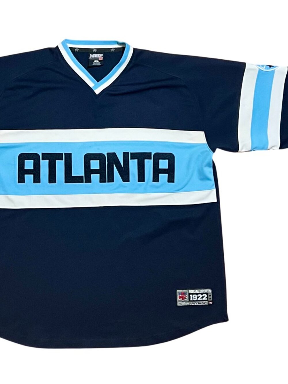 Atlanta Metros Vintage Y2K Embroidered Meir 22 Visual Sports Jersey, Men's Large